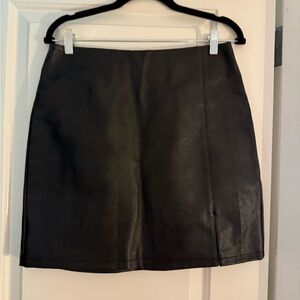 Topshop Black Faux Leather Mini Skirt